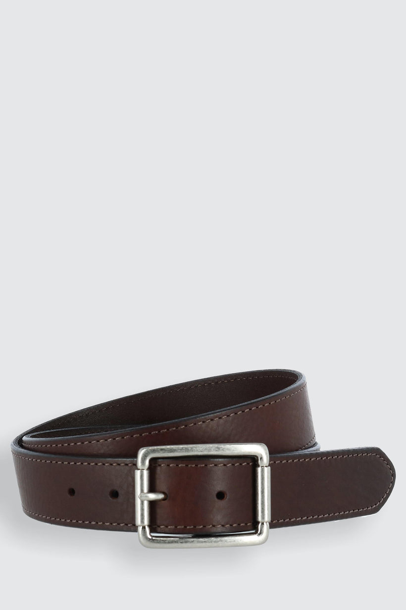 Newcastle Natural Grain Leather Belt with Roller Buckle by ...