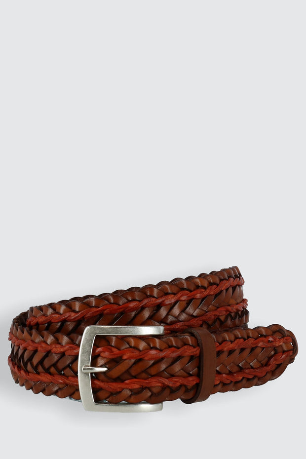 Torino Italian Braided Stretch Leather Cording Belts